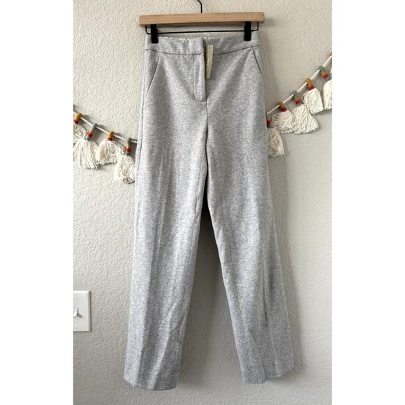 J. Crew Mario Bellucci Italian Knit Wool Pull On Straight Leg Pant Gray Office - Picture 1 of 10